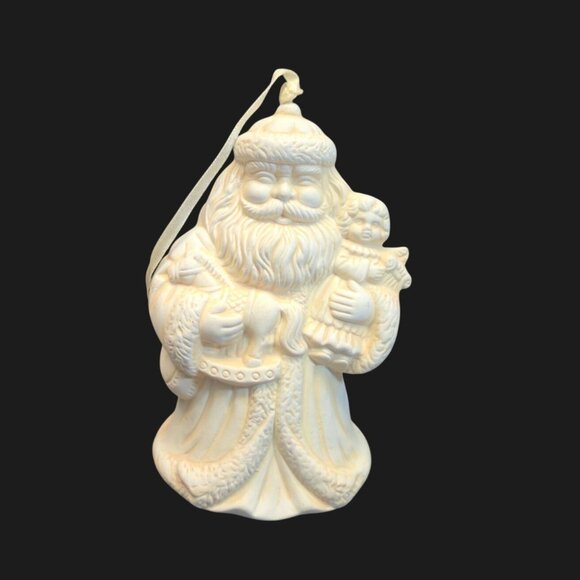 Vintage Old World Santa Bell Christmas Ornament White moving feet St Nick figure - Picture 4 of 12